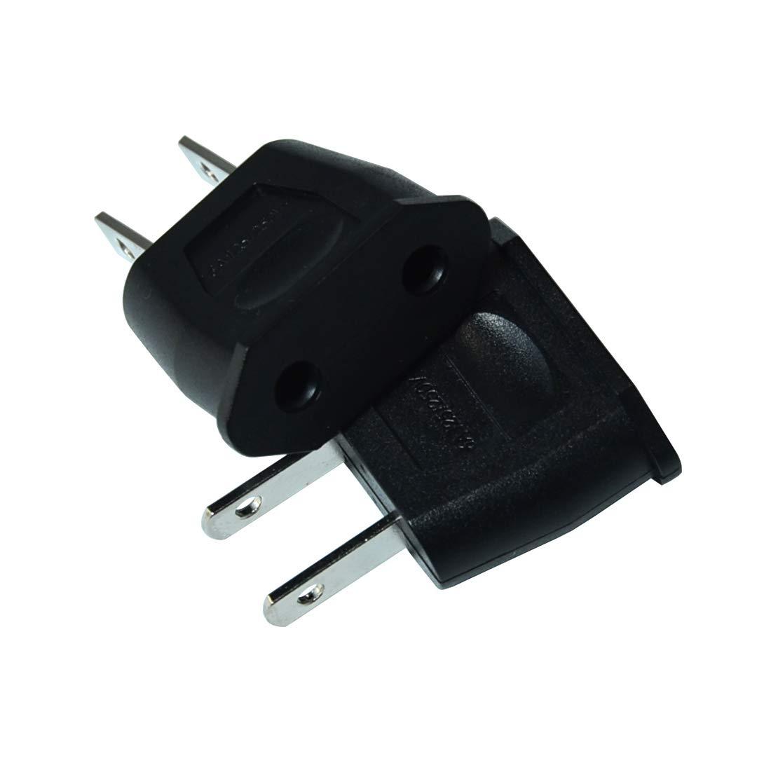 FILSHU EU Euro Europe to US USA Power Jack Wall Plug Converter Travel Adapter Adaptor (10 PCS)