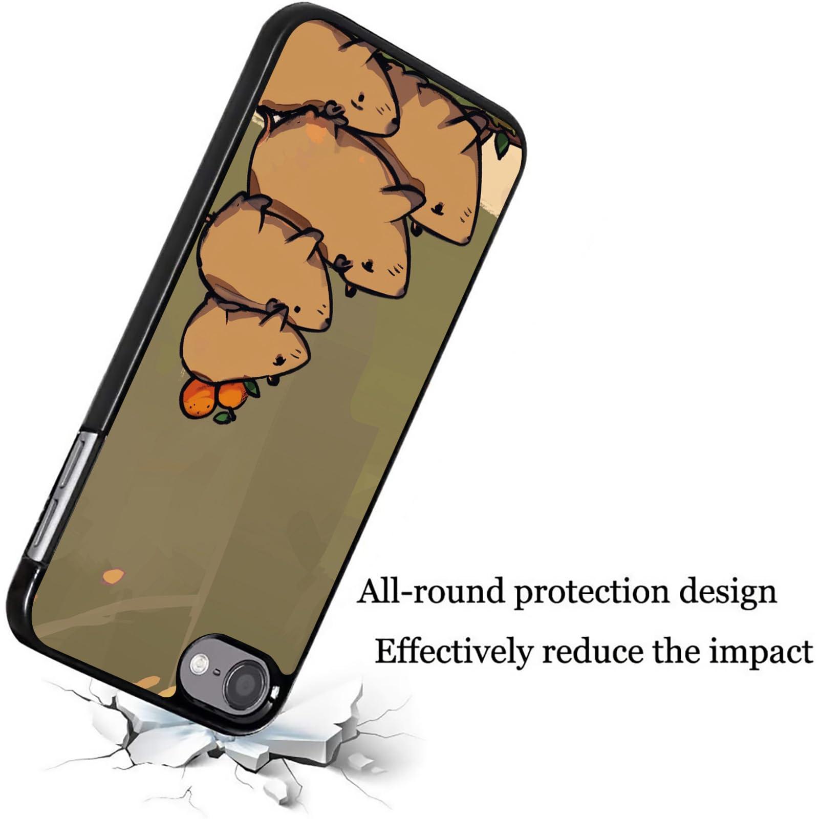 AIRWEE for iPod Touch 7 Case,Touch 6/5 Case,AIRWEE Slim Back Cover Hard Plastic Protector Case for Apple iPod Touch 5th/6th/7th Generation for Women Girl Men, Cartoon Capybaras