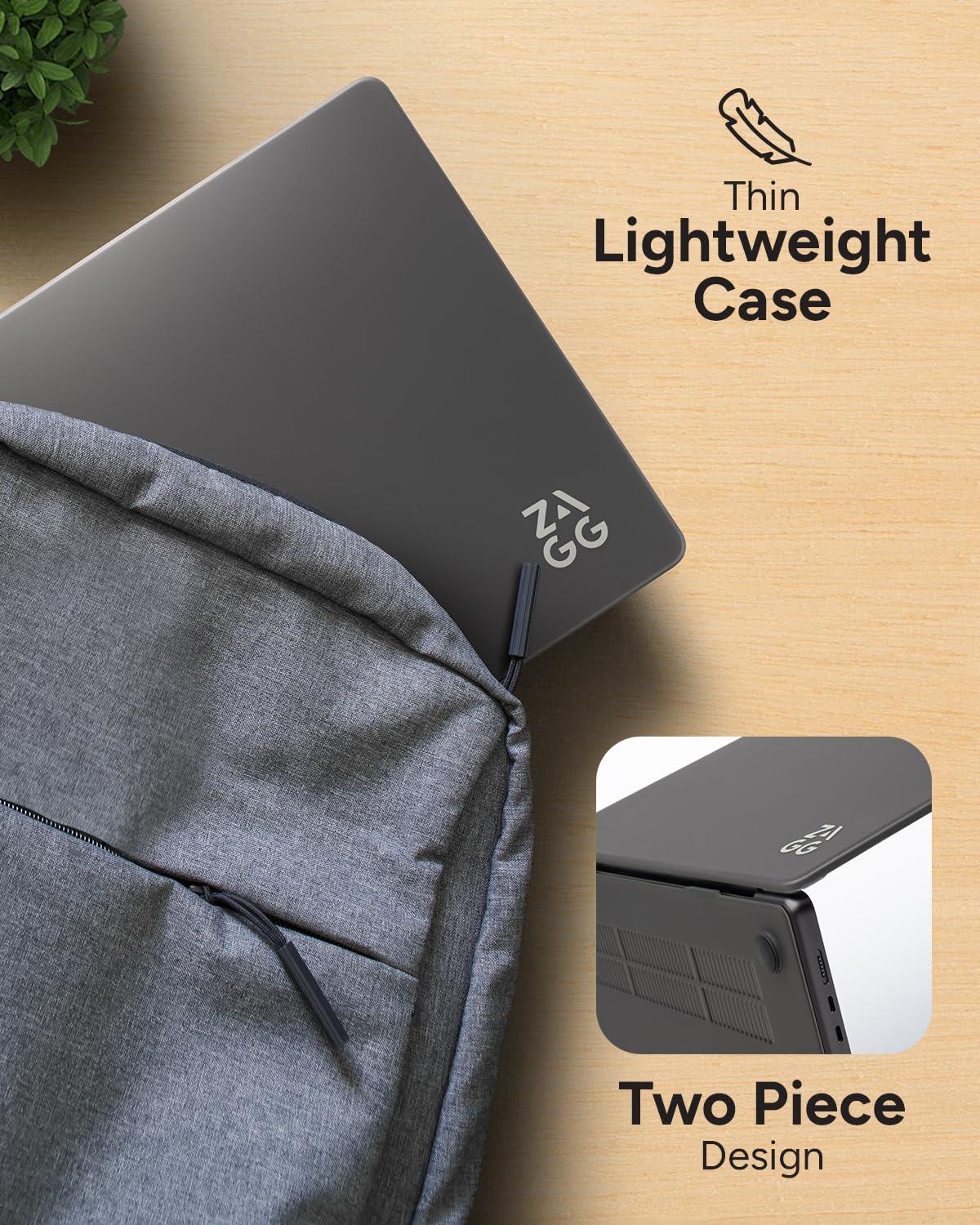 ZAGG ZAGG MacBook Protection MacBook Pro 16-inch M4/M3/M2/M1 Case Premium Two-Piece Hard-Shell Snap-on Cover with Non-Slip Grips, Durable, Lightweight, Scratch-Resistant, Frosted Finish, Smokey Black