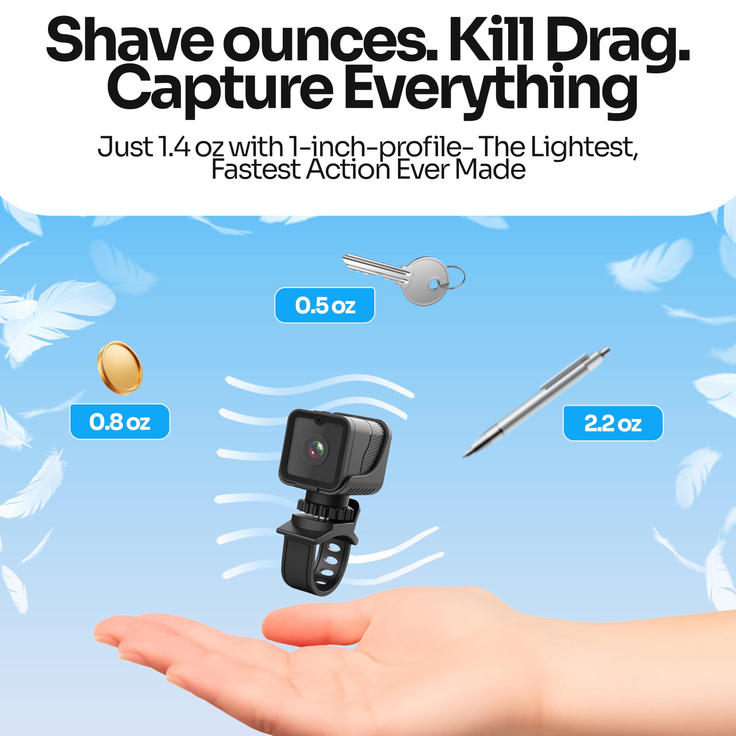 TIROL SUPPLIES TIROL SUPPLIES Bike Camera with 170 Wide Angle, HD 1080P Mini Sport Camera, Loop & Emergency Recording, Bicycle, Outdoor Sports, USB Rechargeable & Portable Action Camera, 1.2 oz (41g)