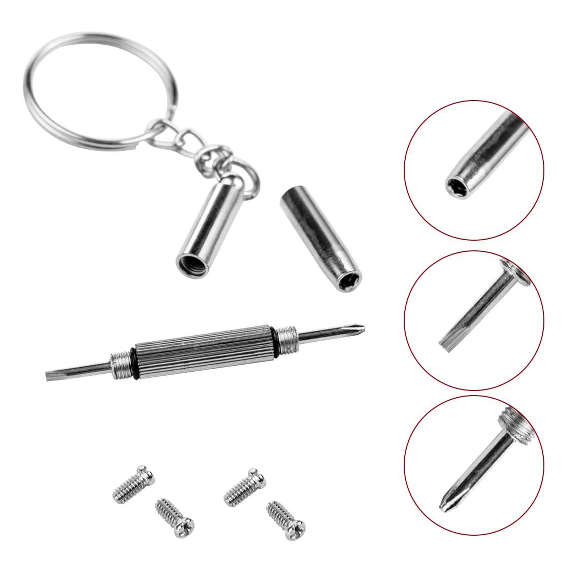 HiCycle2 Replacement Sunglass Screw Compatible for Ray Ban Wayfarer RB3016 Sunglasses,with Screw Driver (4pcs for LensSilver)