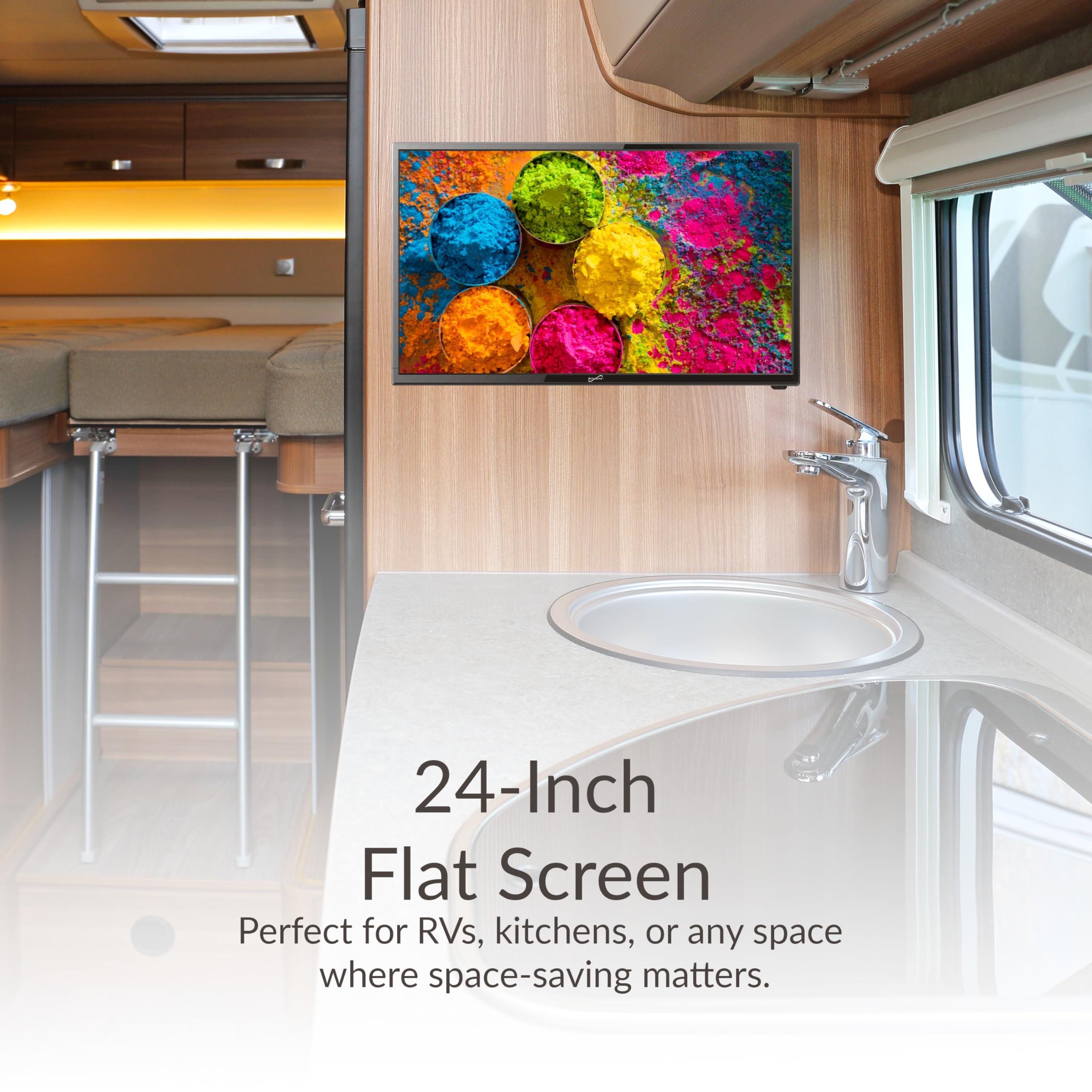 Supersonic Supersonic SC-2411 23.6\" DLED HDTV with Built-in Dual Tuners, HDMI Input, 1080p Resolution, 178 Viewing Angle, USB Compatible, Remote Control and AC/DC Compatibility