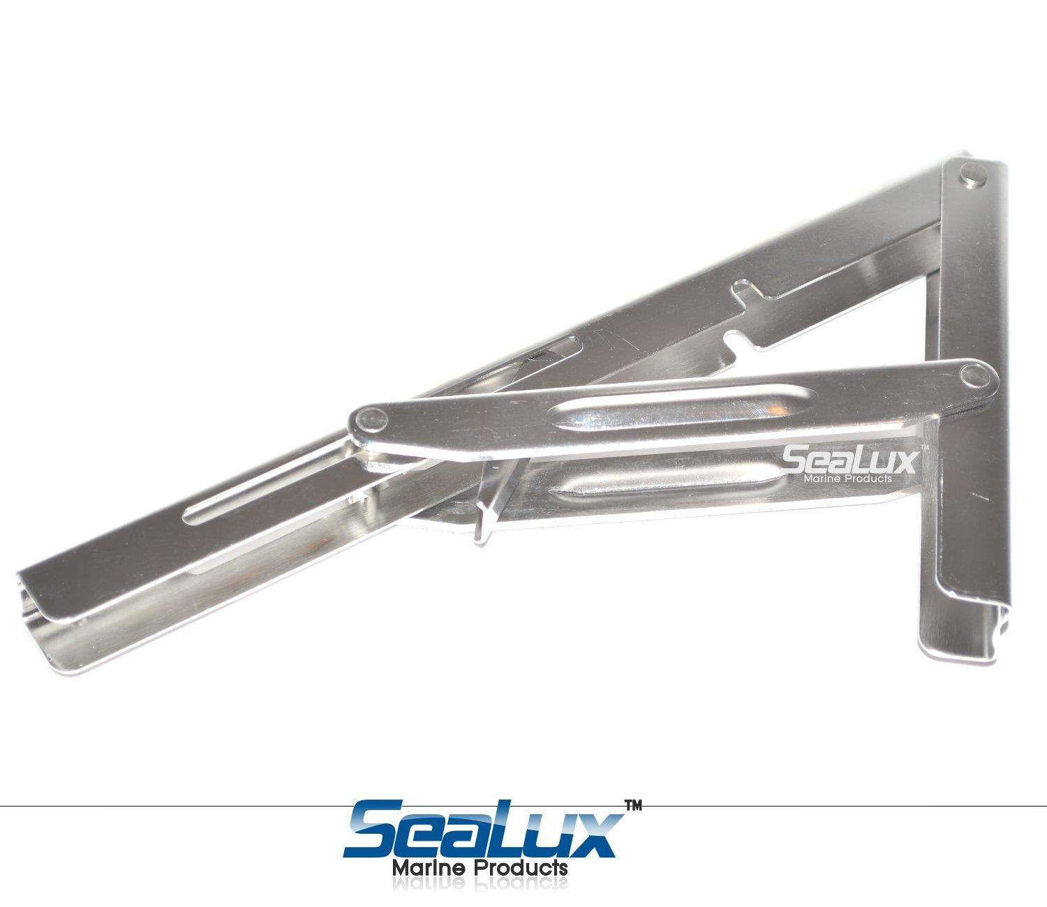SeaLux Marine Products SeaLux Stainless Steel Heavy Duty Folding Bracket for Table,Shelving,Bench Max Load 550 lbs