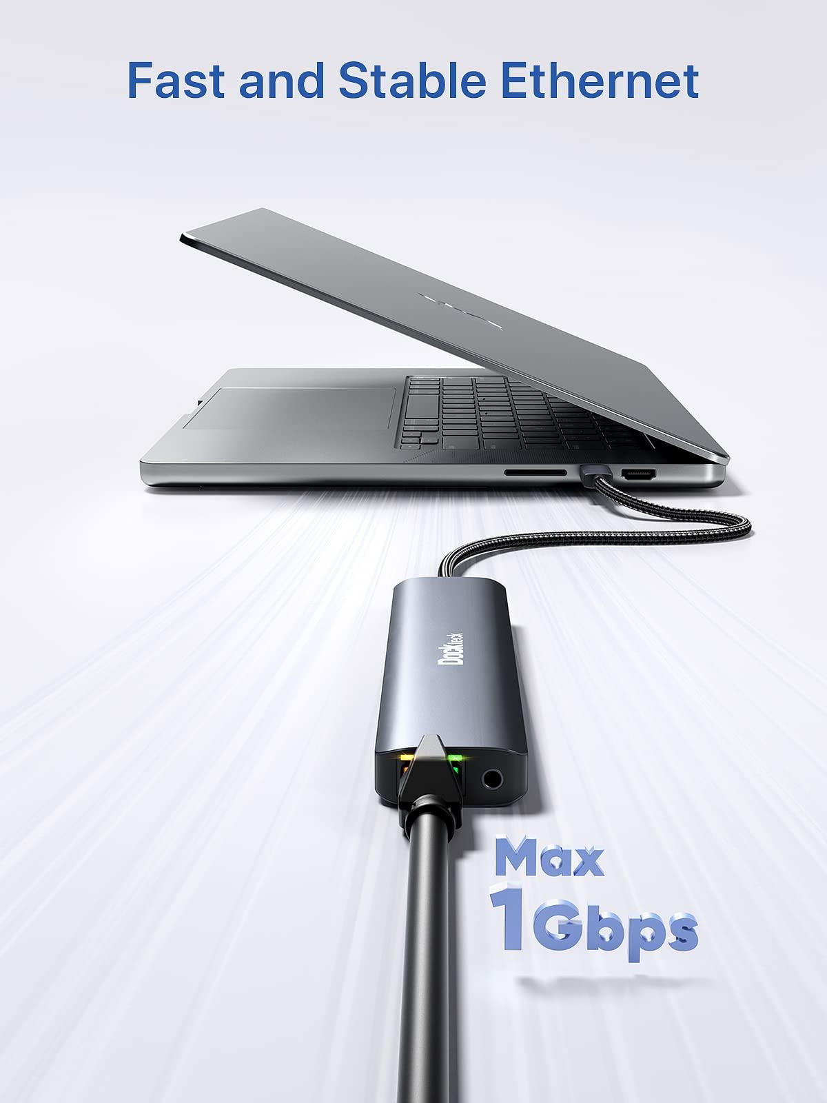 dockteck 9 in 1 USB C Hub Bundle with USB C to USB A Cable 5FT