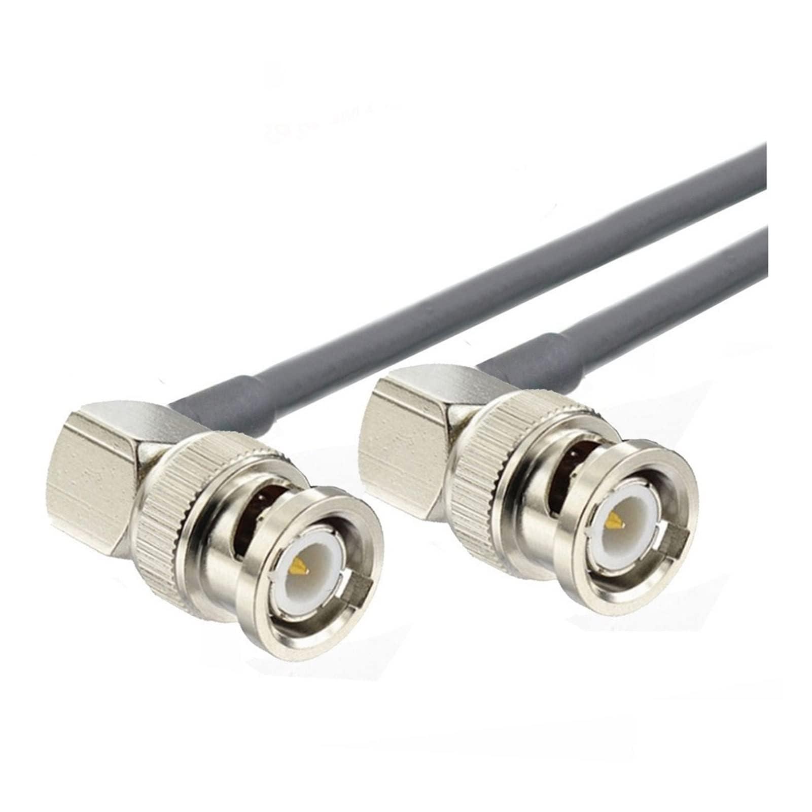 Skcvmn Right Angle BNC Male to Male Adapter RG174/RG58 RF Coaxial Cable 50 Ohm Compatible With Video Camera System BNC Coax Extension Pigtail Cord (Color : RG58, Size : 1M)