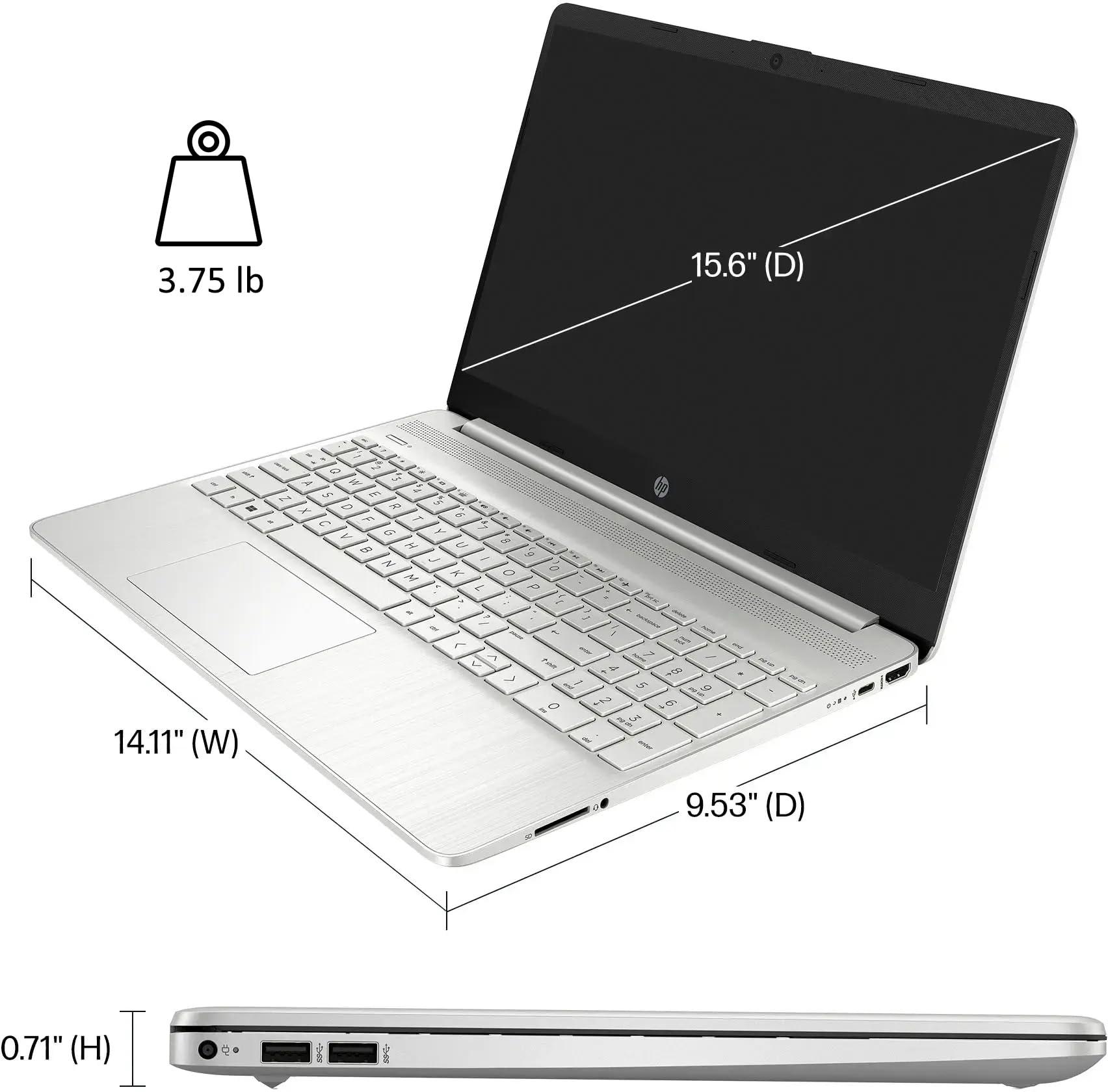 HP HP Newest Laptop 15.6 inch Touchscreen, Intel i3-1215U Processor, 32 GB DDR4 RAM, 1 TB SSD, Computer for Home Business Students, Silver, with Windows 11 Pro + Office Pro + Patented Mouse