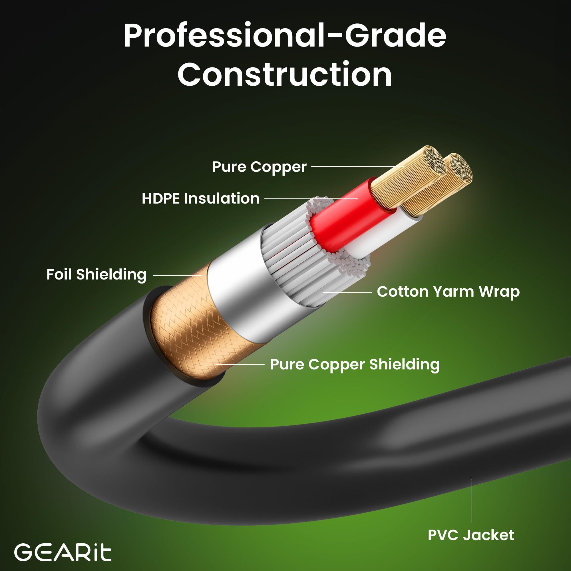 GearIT GearIT XLR Male to TRS Male 1/4 inch 6.35mm (TRS to XLR Male Cable) 15 Feet - with 1/8 inch 3.5mm Adapter