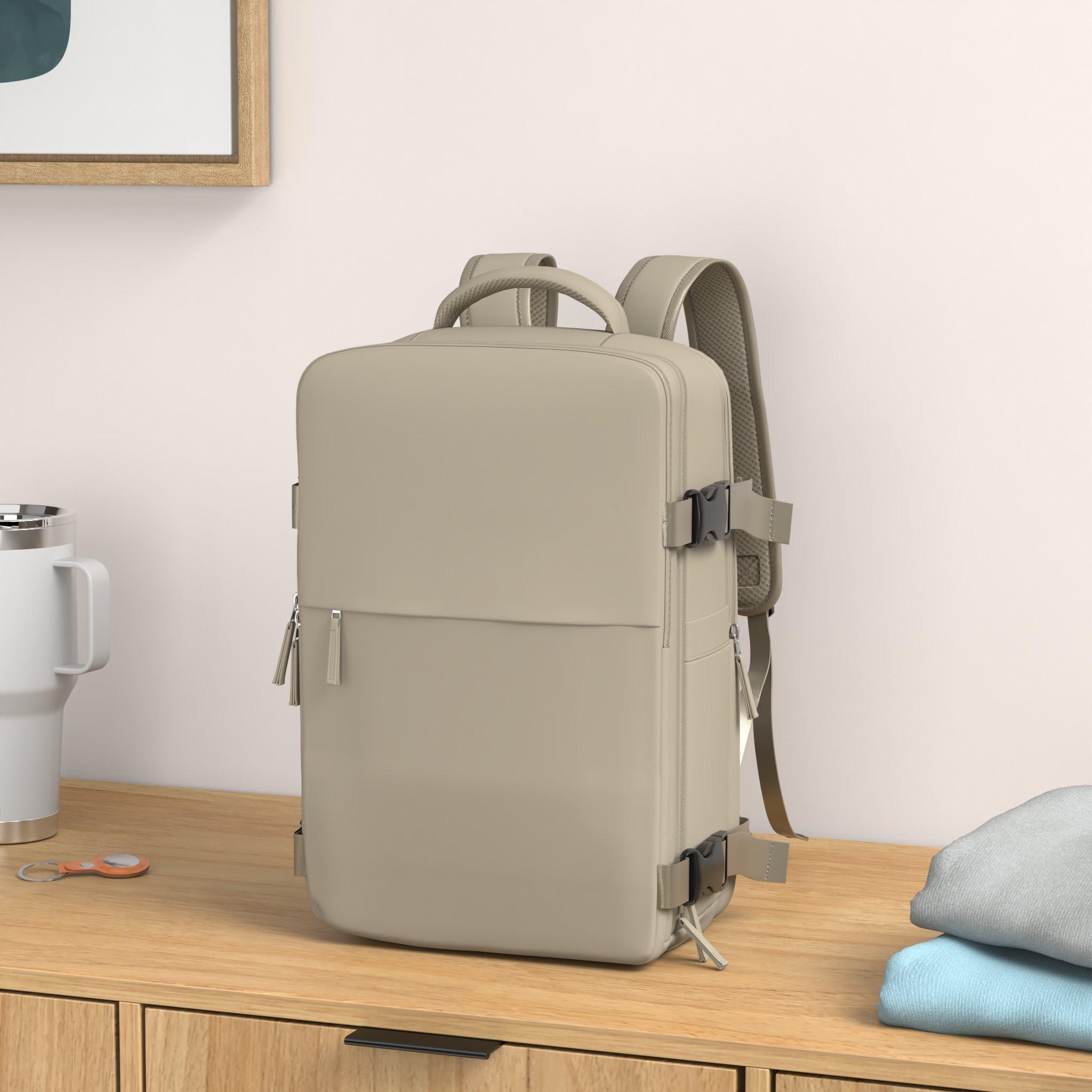 coowoz coowoz Travel Backpack For Women Men Airline Approved,Carry On Backpack,Large Hiking Backpacks Waterproof Outdoor Sports Rucksack Casual Daypack Fit 15.6 Inch Laptop College Backpacks(Coffee)