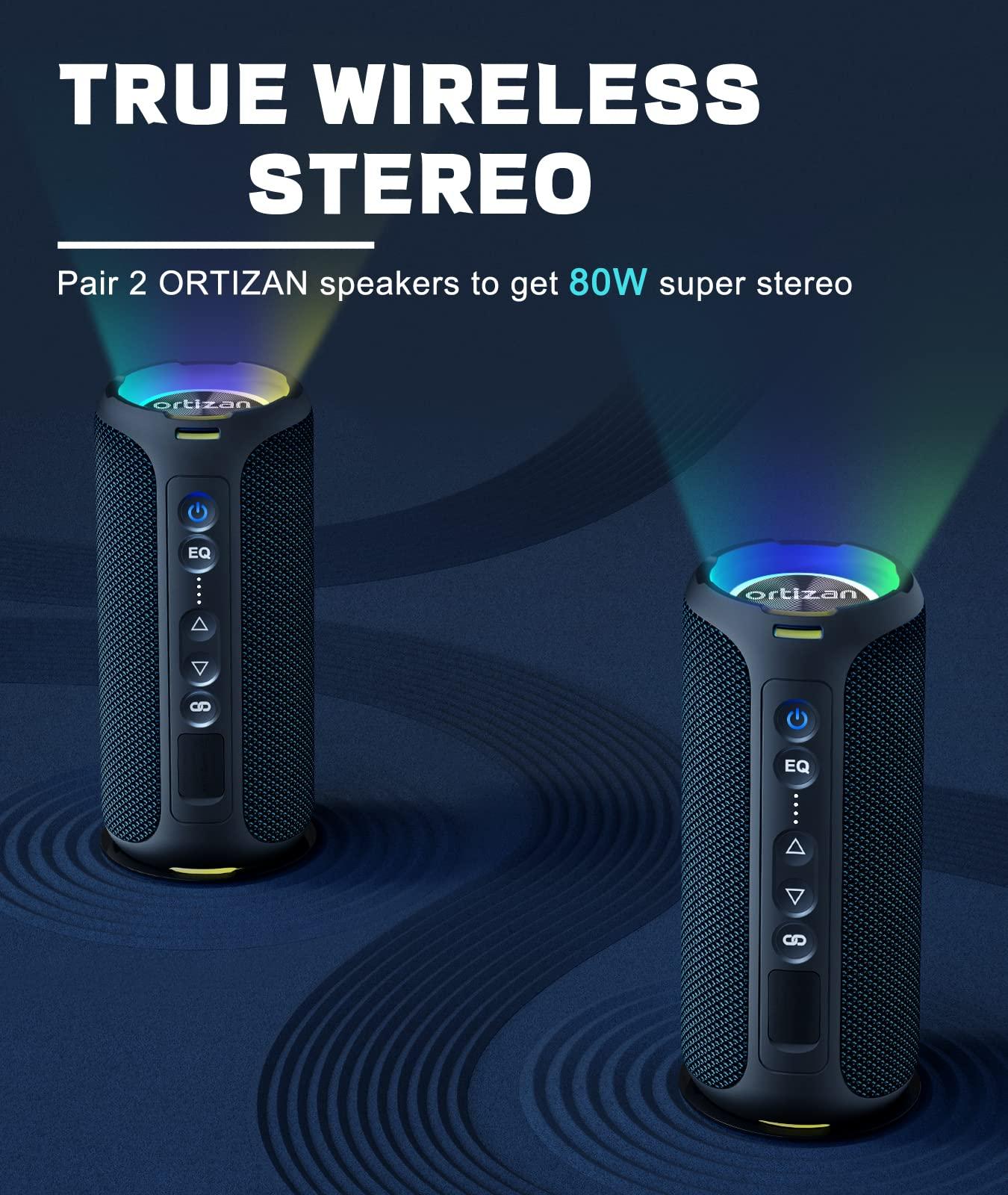 Ortizan Ortizan X10 Black & X8 Pro Portable Bluetooth Speaker, IPX7 Waterproof Wireless Speaker with Loud Stereo Sound