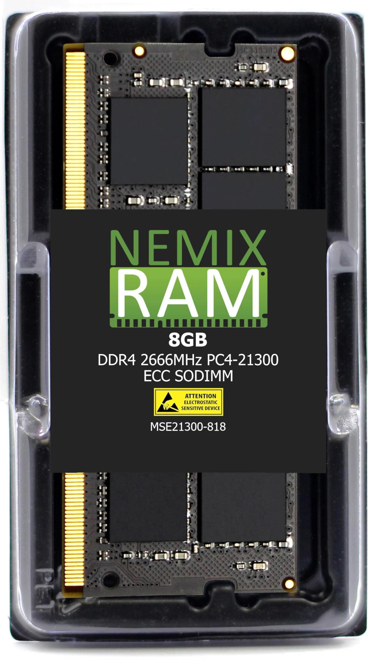 NEMIX RAM NEMIX RAM 8GB (1X8GB) DDR4 2666MHZ PC4-21300 1Rx8 1.2V 260-PIN ECC SODIMM Compatible with Samsung M474A1K43DB1-CTD ECC Unbuffered Memory