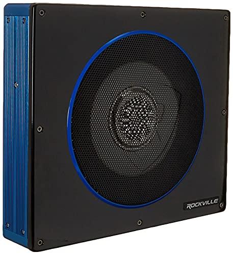 Rockville Rockville RW8CA 8" 600 Watt Low Profile Under-Seat Active Powered Car Subwoofer, Black