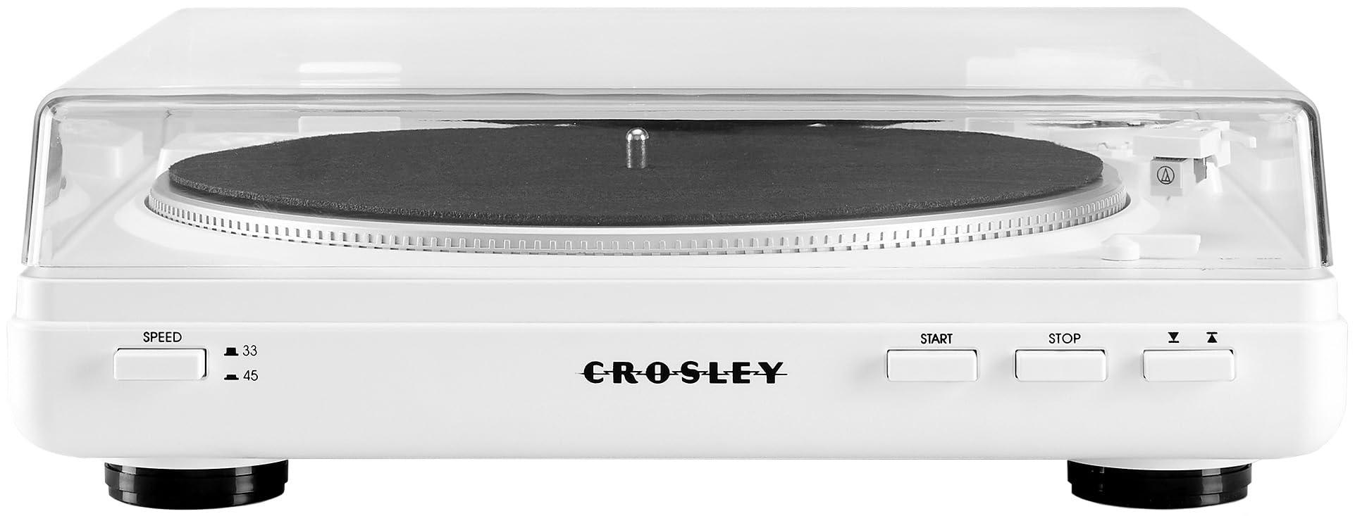 Crosley Crosley T400D-WH Fully Automatic Bluetooth 2-Speed Turntable Record Player with Built-in Preamp, White