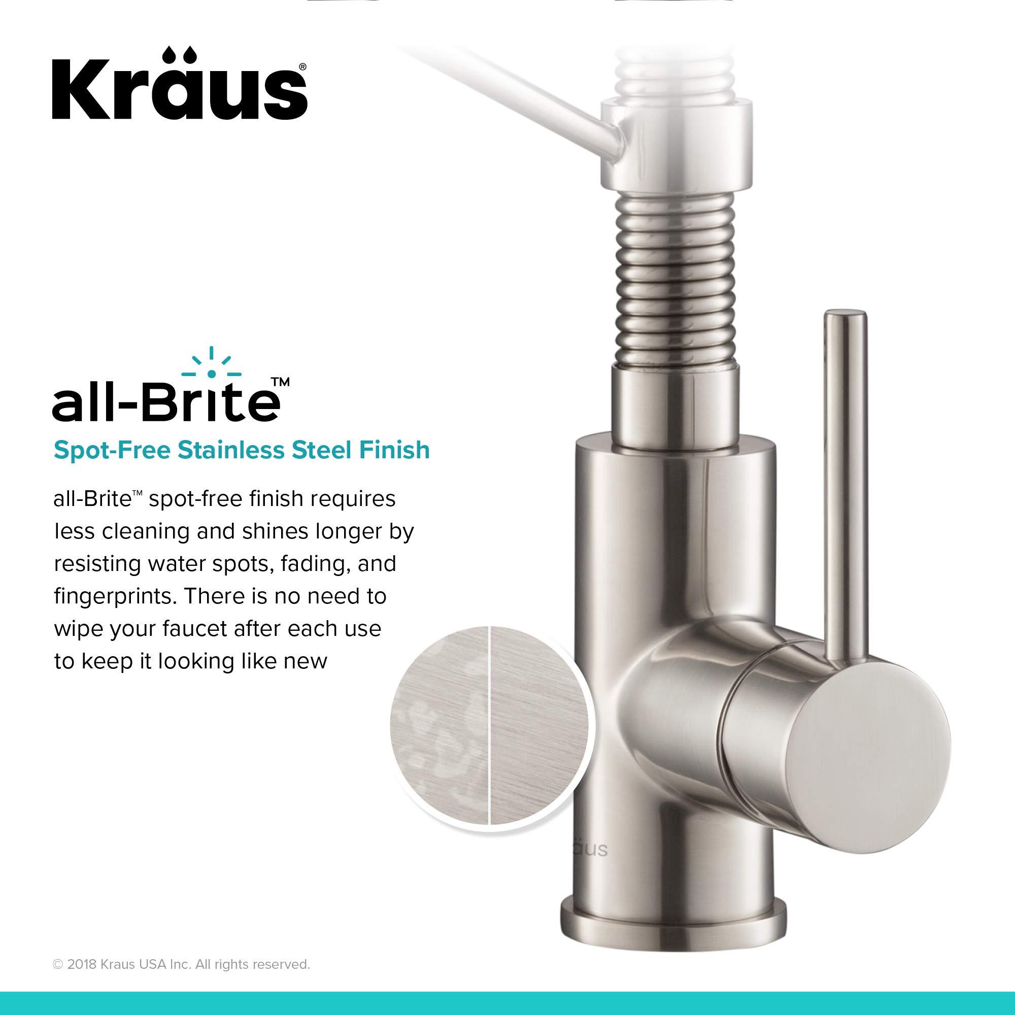 Kraus KRAUS Bolden Commercial Style 2-Function Single Handle Pull Down Kitchen Faucet in Spot-Free Stainless Steel, KPF-1610SFS