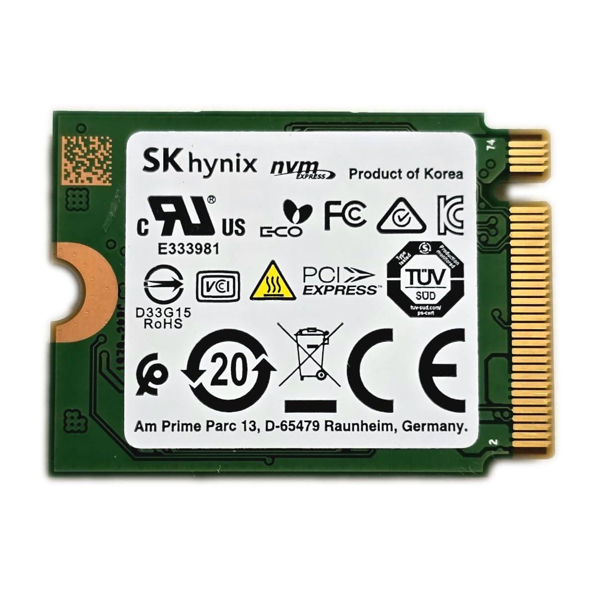 SK hynix SKhynix SSD 512GB BC501 M.2 2230 30mm Gen3 x4 NVMe PCIe 3.0 HFM512GDGTNG-87A0A (FW: 80041C00) for Steam Deck, Surface Laptop, Surface Book, Surface Pro, Dell HP Lenovo Ultrabook IoT.