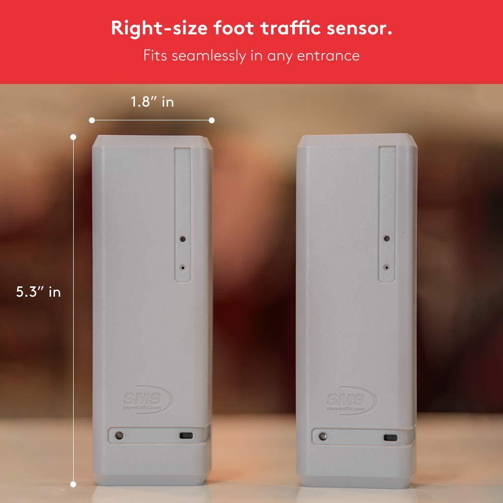 SMS Storetraffic Pearl People Counter: Fully Wireless 2.4ghz Wi-Fi Visitor Counter/Patron Counter/Door Counter/Retail Customer Traffic Counter - in & Out Detection - Standard AA Batteries - iOS & Android App (Grey)