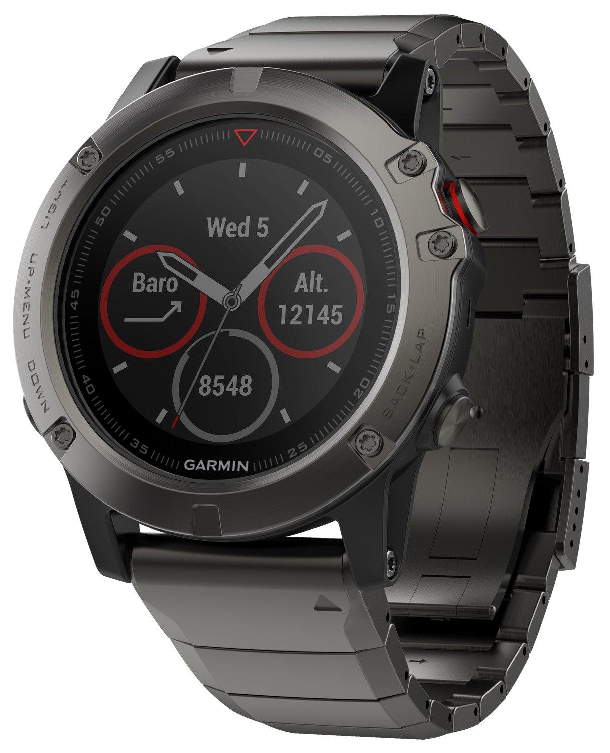 Garmin Garmin 010-01733-03 1.2" Fenix 5X Sapphire - Slate Gray with Metal Band (EMEA)