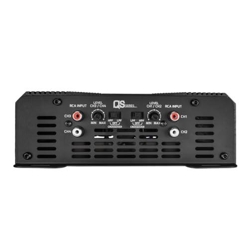 PRV AUDIO PRV Audio QS1200.4 2 Ohm Compact 4 Channel Car Audio Amplifier 4 x 310 Watts RMS at 2 Ohm - High Power Stereo 12 Volts Amp Class D Full Range Bridgeable