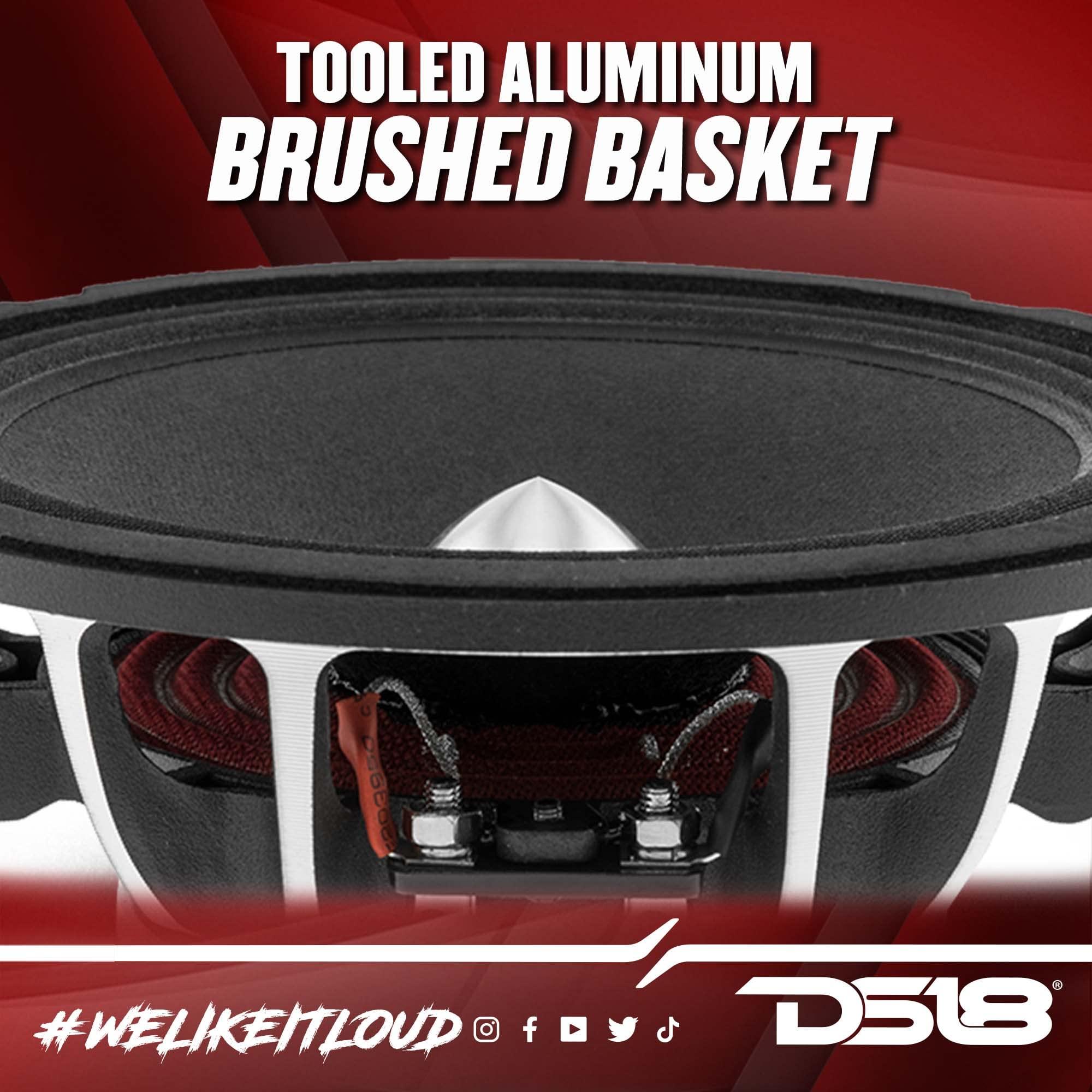 DS18 DS18 PRO-FR6NEO Loudspeaker- 6.5", Full-Range, Silver Aluminum Bullet, 450W Max, 225W RMS, 4 Ohms, Neodymium Magnet - The Most Elegant Neodymium Full Range Loudspeakers Available (Renewed)