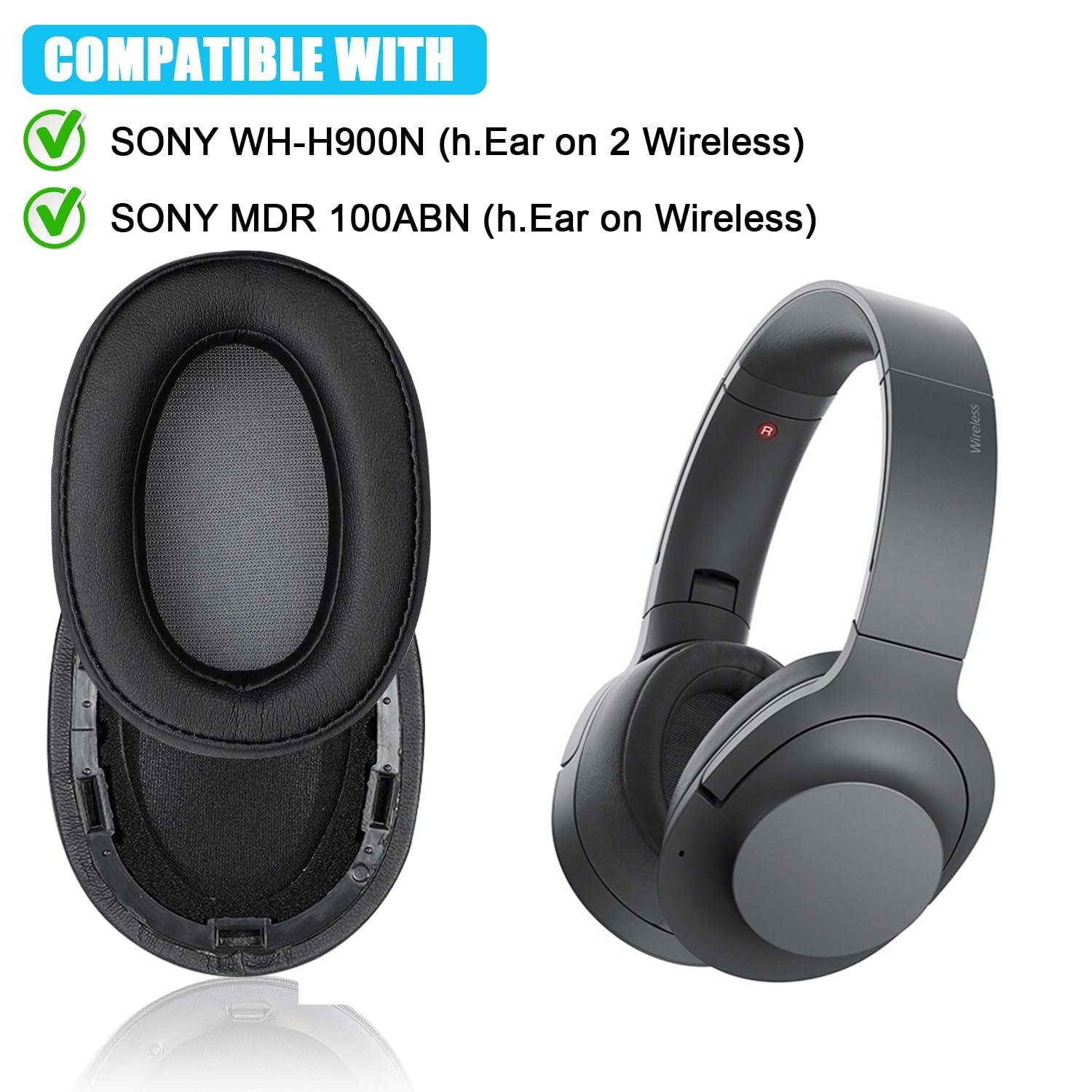 HAOMUK Replacement Ear Pads for Sony WH-H900N (h.Ear on 2 Wireless) & MDR 100ABN (h.Ear on Wireless) Noise Canceling Over-Ear Headphones, Headphones Ear Cushions, Headset Earpads, Ear Cups Cover(Black)
