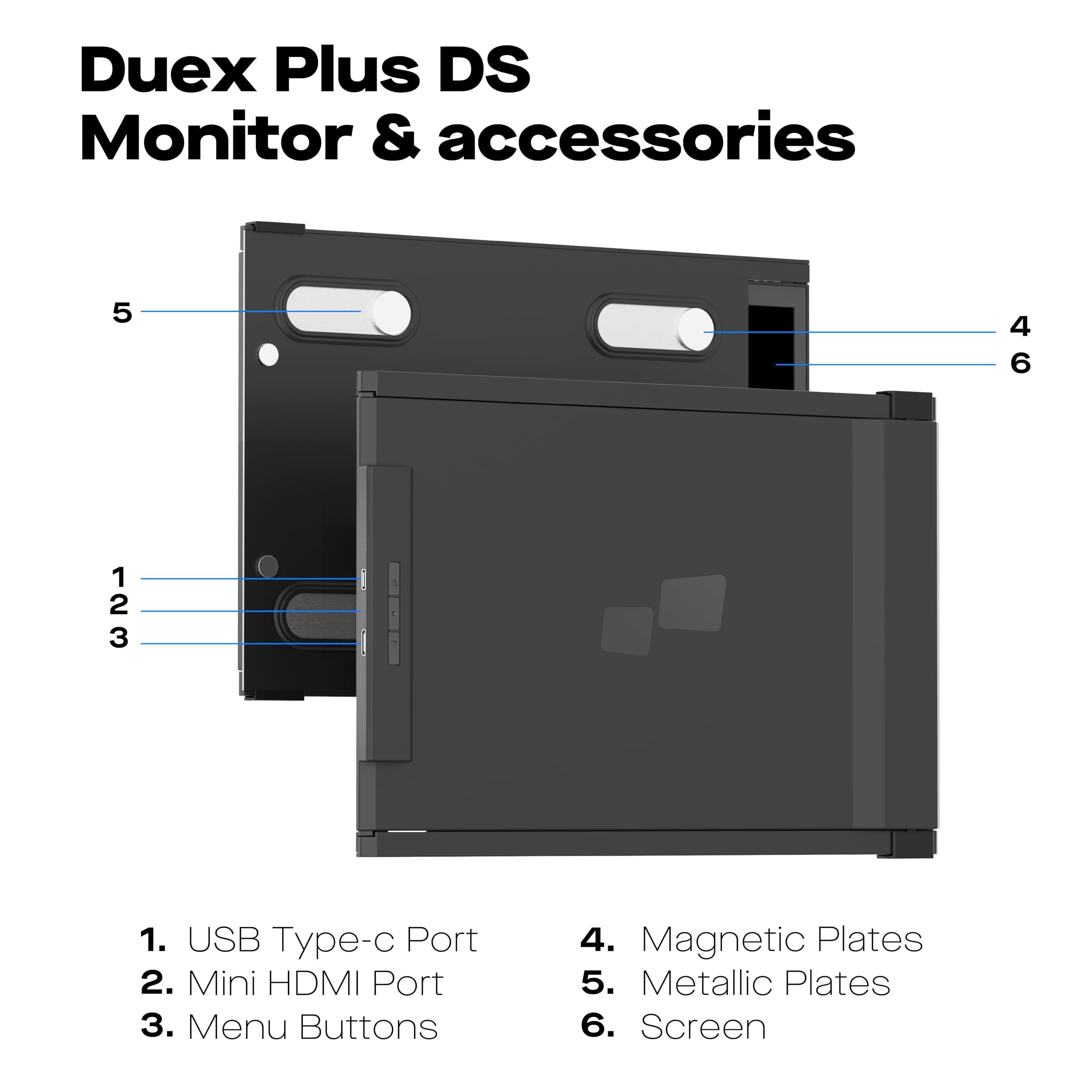 Duex Duex Plus DS 2024 Mobile Pixels 13.3\" Full HD IPS 1080P Portable Monitor, Laptop Screen Extender, Type-C/HDMI Plug and Play, Support Windows/Mac/Android/Switch Compatible