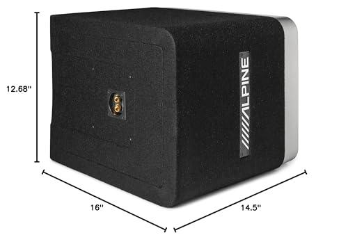 Alpine Alpine R2-SB10V 10" R-Series Halo Loaded Sub Enclosure w/Alpine R-A75M R-Series Mono Amplifier 750W RMS & Wiring Kit