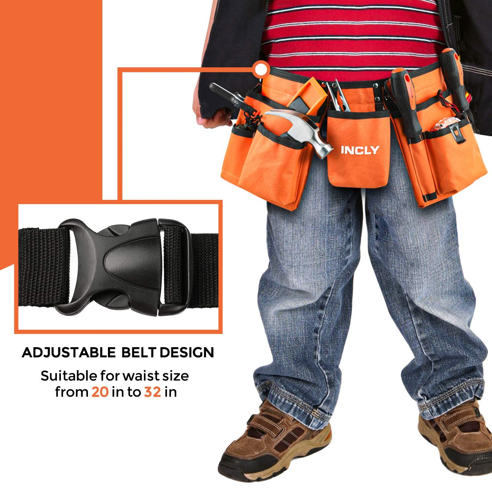 INCLY INCLY 95 PCS Kids Real Tool Set, Boys Small Real Hand Tools Kit, Children Construction Learning Tools Hammer Screwdriver for Home DIY Building and Woodworking,Come with Tool Belt & Bag