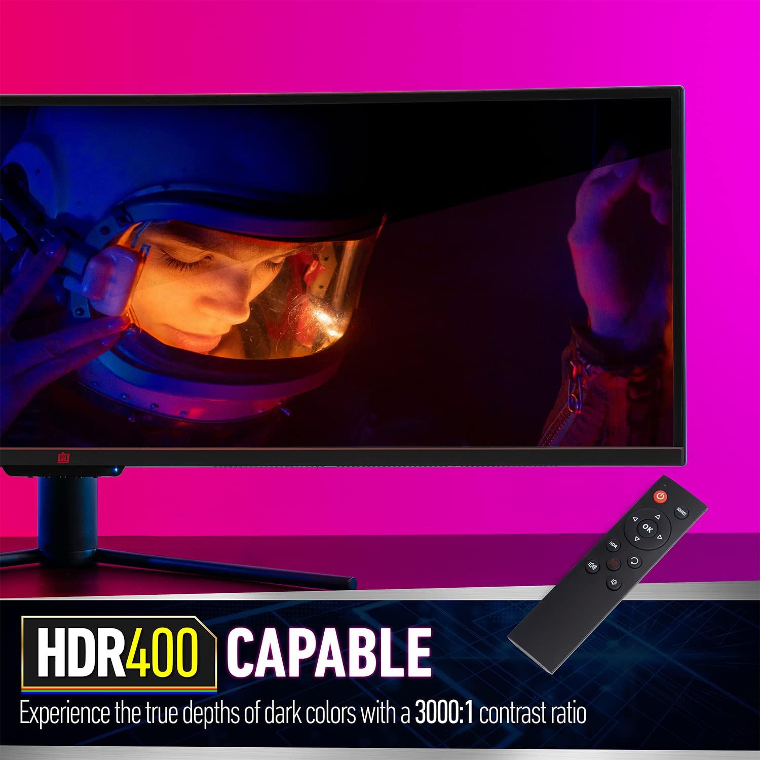 Deco Gear Deco Gear 49\" Curved Ultrawide 5K Gaming Monitor, 32:9, 120 Hz, 101% NTSC 100% sRGB, Adjustable, Home Office and Entertainment Workstation