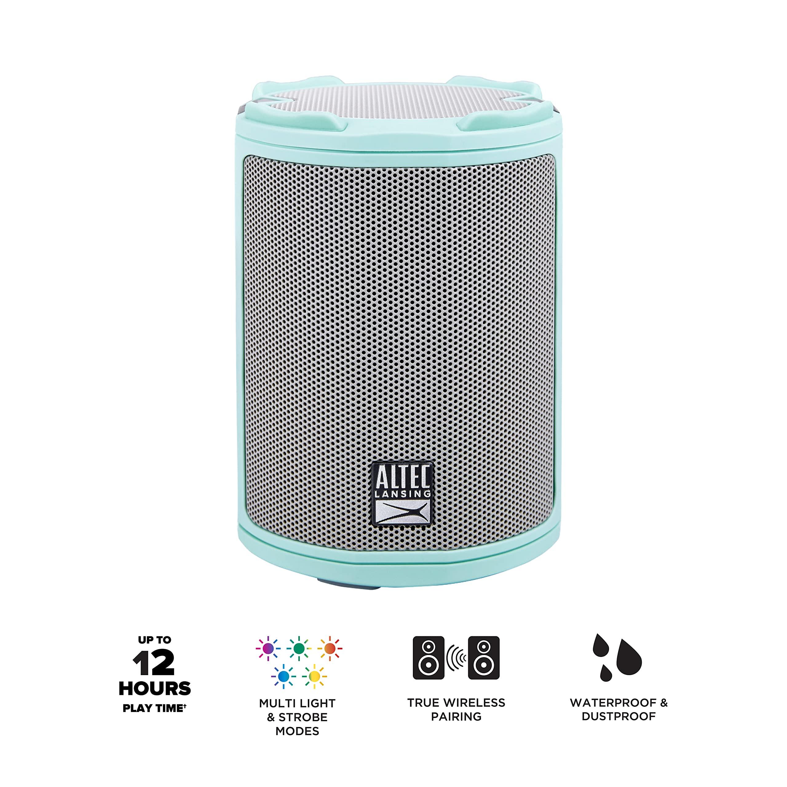 Altec Lansing Altec Lansing - HydraMotion Wireless Bluetooth Speaker with 360 Degree Sound, Portable IP67 Waterproof for Outdoors, Shockproof, Snowproof, Everything Proof, 12 Hour Playtime (Mint Green)