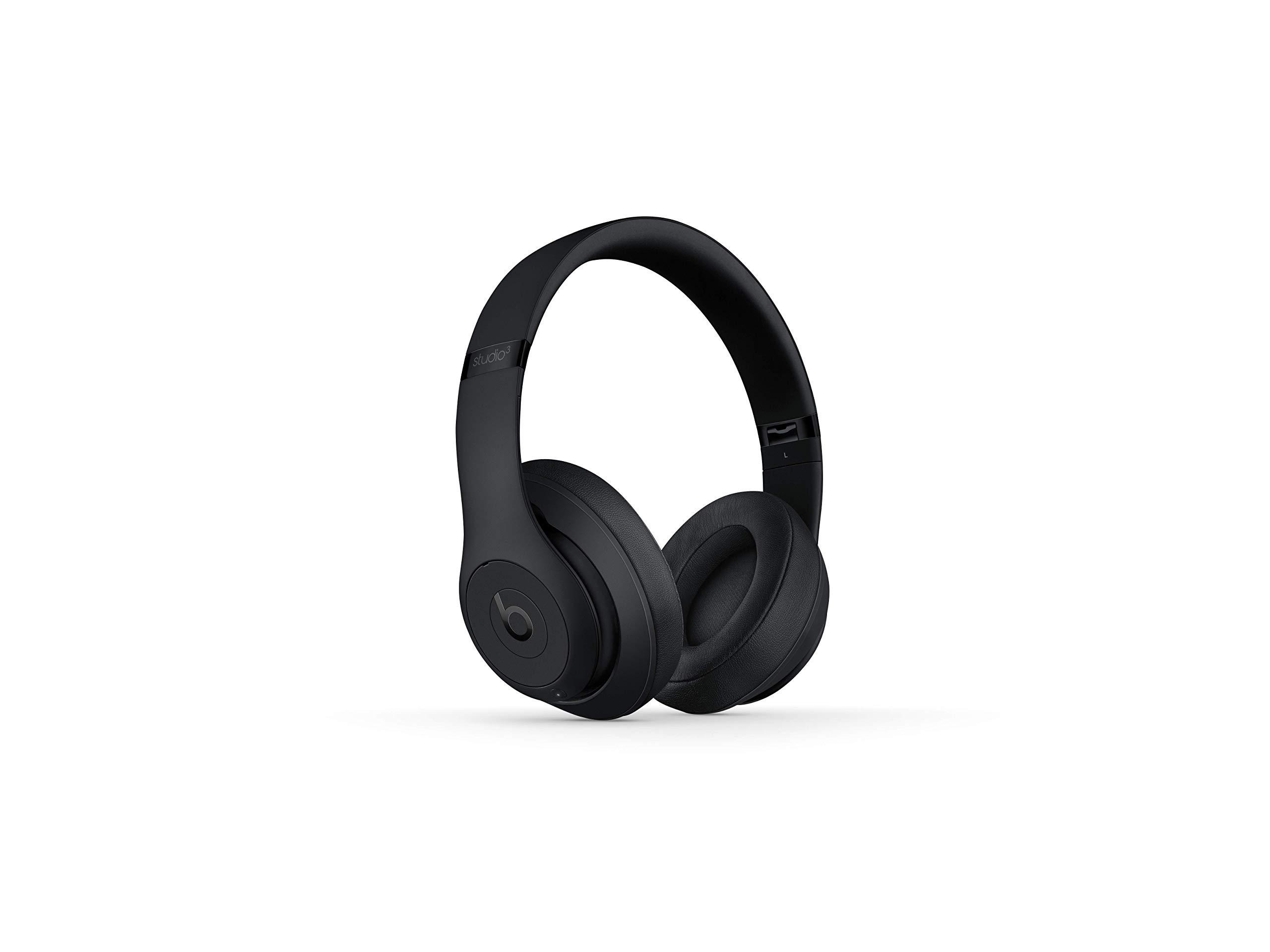 Beats Beats Studio3 Wireless Noise Cancelling Over-Ear Headphones - Apple W1 Headphone Chip, Class 1 Bluetooth, Active Noise Cancelling, 22 Hours of Listening Time - Matte Black (Previous Model)