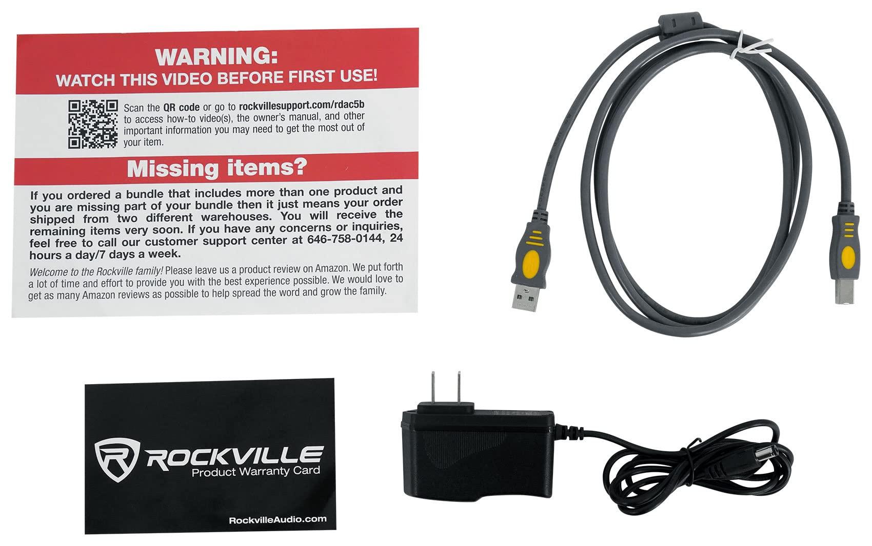 Rockville Rockville RDAC5B DAC Digital to Analog Converter USB/Optical/RCA/Headphone Amp