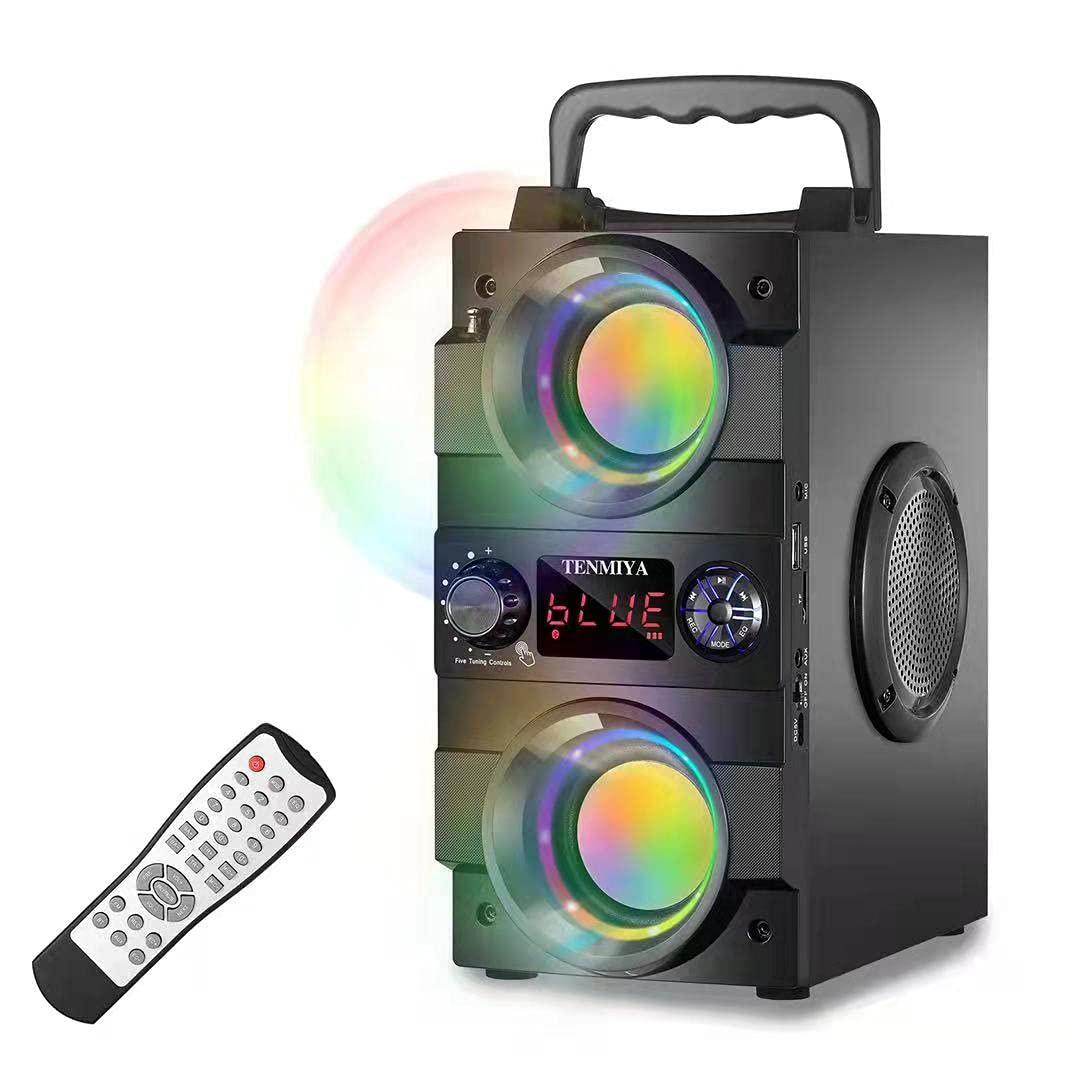 TENMIYA TENMIYA 40W(60W Peak) Portable Bluetooth Speakers with Subwoofer Wireless Stereo Rich Bass Boombox with LED Lights Outdoor Home Party Speakers Support FM Radio Remote Control AUX EQ