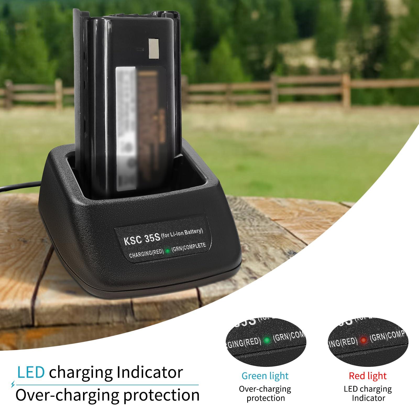 Kokorasa for Kenwood KNB-45L KSC-35S Rapid Charger fit for TK-3000 TK-3400 TK-2402V TK-2200 TK-2200L TK-2206 TK-2202 TK-2207 TK-2207G TK-3200 TK-3200L TH-K20 TH-K20A TK-2000 Charger KNB-63L KNB-65L (1)