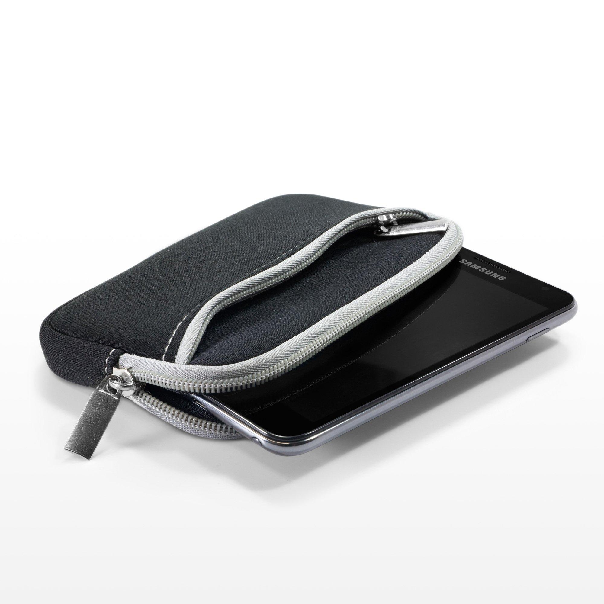 BoxWave BoxWave Case Compatible with GyroVu GVM-5004H-BP - SoftSuit with Pocket, Soft Pouch Neoprene Cover Sleeve Zipper Pocket - Jet Black with Grey Trim