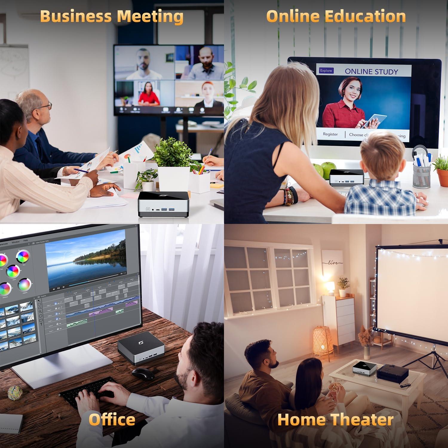 CyberGeek CyberGeek Nano A1 Mini PC Desktop Computer, Intel 12th Alder Lake N100 (up to 3.4GHz), Micro PC 8GB DDR4 RAM 128GB PCIe SSD, Small Computer with 4K Dual HDMI/USB3.0/WiFi 6/BT5.2/RJ45/VESA Office/Home