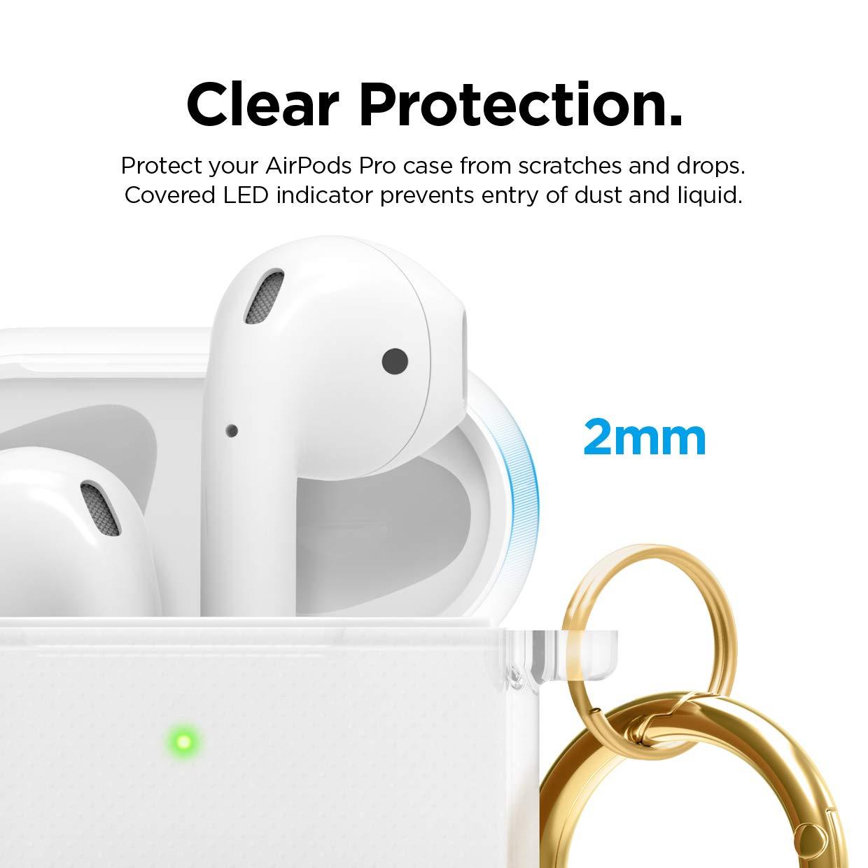 elago elago Clear Airpods Case with Keychain Designed for Apple Airpods 1 & 2 (Transparent)