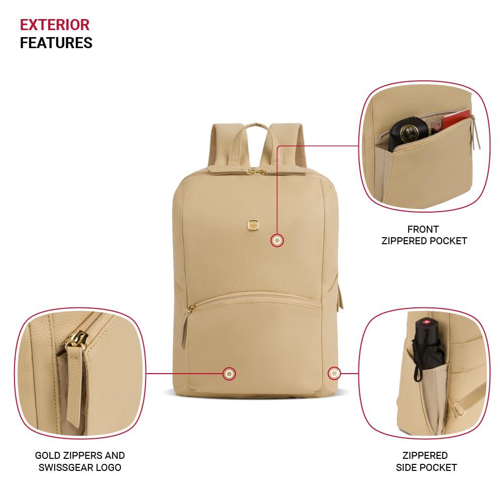 SwissGear SwissGear Serenity Luxe Women's Laptop Backpack, Taupe, 16 Inches