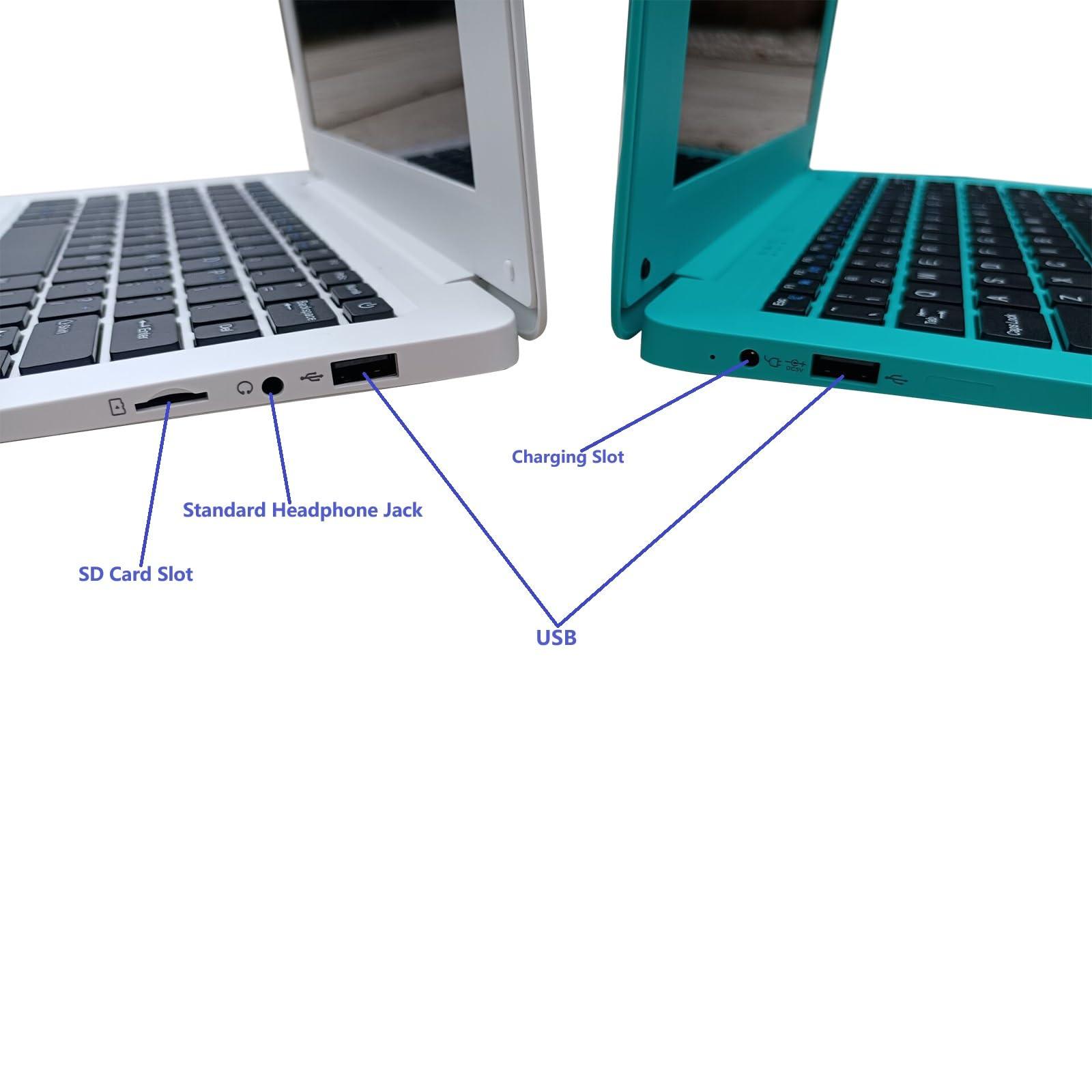 Goldengulf Laptop Computer Mini 10 Inch Quad Core Powered by Android 12 Netbook 64GB Small Computer with WiFi Webcam Bluetooth,Charger Mouse Included,Suitable for Children and Students, 4 Color Options (Blue)