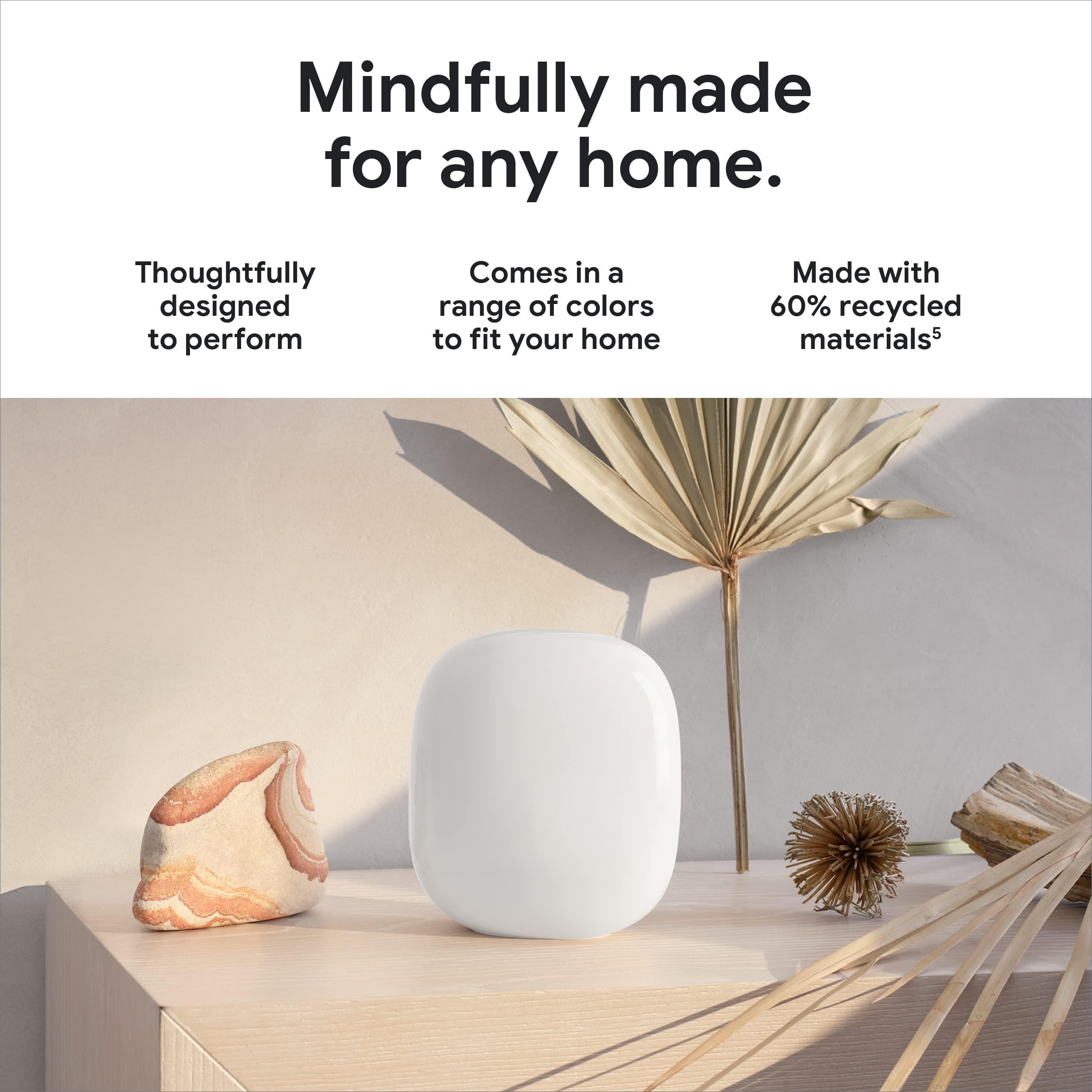 Google Google Nest WiFi Pro - Wi-Fi 6E - Reliable Home Wi-Fi System with Fast Speed and Whole Home Coverage - Mesh Router - Lemongrass
