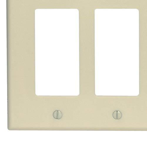Leviton Leviton 80611-I 3-Gang Decora/GFCI Device Wallplate, Ivory