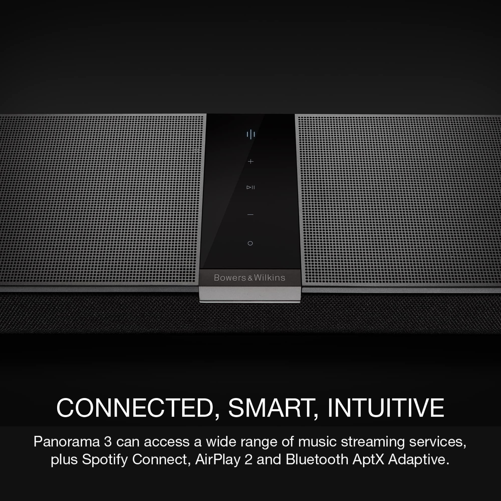 Bowers & Wilkins Bowers & Wilkins Panorama 3 Sound Bar with Subwoofer Built-In - 3.1.2 Channels, 13 Drivers, Dolby Atmos 3D Audio, Wireless Streaming, Alexa Built-in, AirPlay & Spotify Connect, Multiroom, Black
