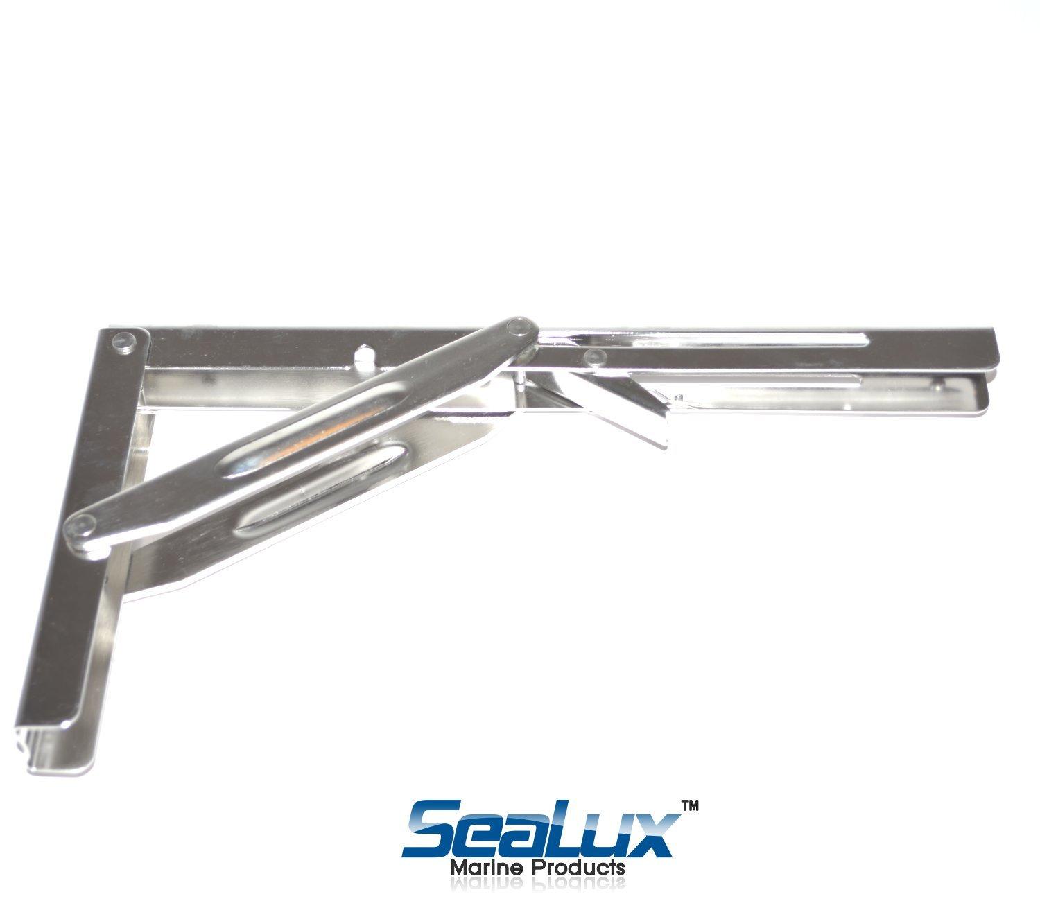 SeaLux Marine Products SeaLux Stainless Steel Heavy Duty Folding Bracket for Table,Shelving,Bench Max Load 550 lbs