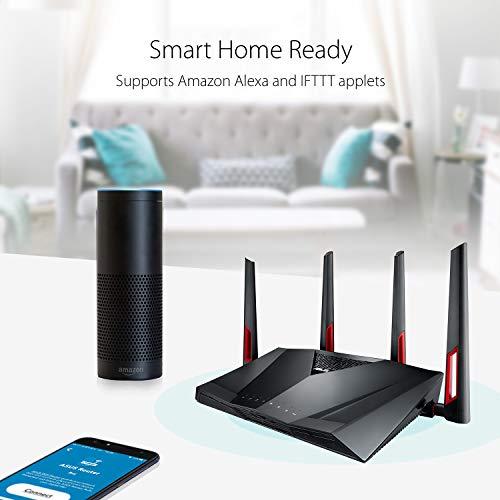 ASUS ASUS AC3100 WiFi Gaming Router (RT-AC88U) - Dual Band Gigabit Wireless Router, WTFast Game Accelerator, Streaming, AiMesh Compatible, Included Lifetime Internet Security, Adaptive QoS, MU-MIMO
