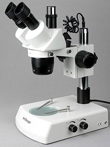 AmScope AmScope SW13TX Trinocular Stereo Microscope Head, WH10x Eyepieces, 5X/10X/15X/30X Magnification, 1X/3X Objective, Includes 0.5x Barlow Lens