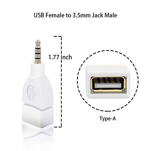 Blacell Blacell USB Female to 3.5mm Jack Male Audio Converter Adapter (White)