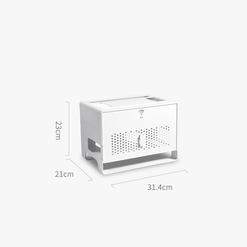 GERRIT Cable Management Box WiFi Router Storage Box Modem Router Cover Plastic Shelf Power Strip Cable Management Hider Rack Office Desktop Organizer Stand Cord Organizer (Color : Gris) (Color : Gris)