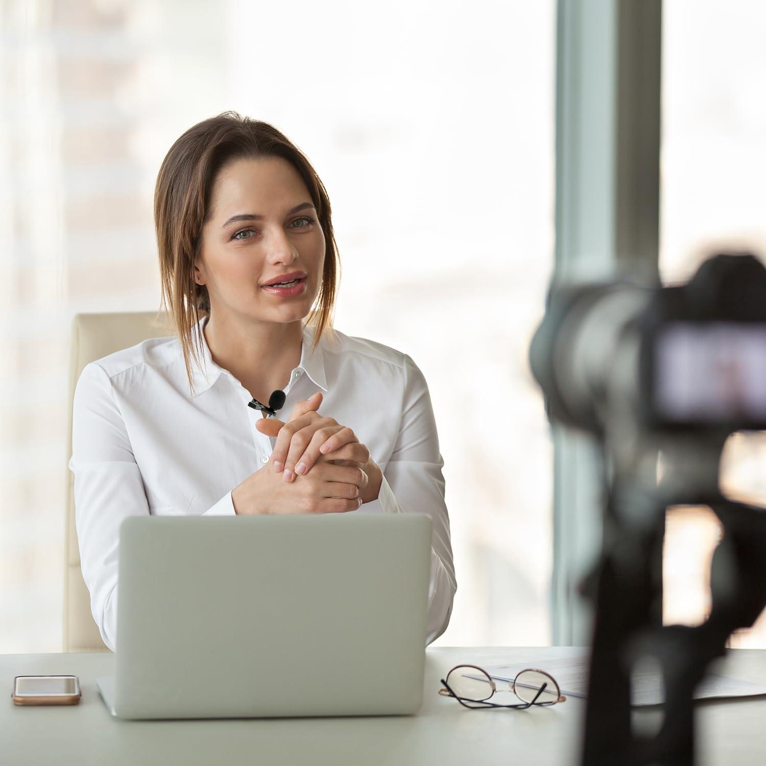 Movo Movo LV1-USB Lavalier Microphone for Camera, Lapel for iPhone and Android Smartphones, Body Lav Mic, Clip On Microphone for 3.5mm, Shirt Lapel Mic for Phone, GoPro, Interview, Computer, PC