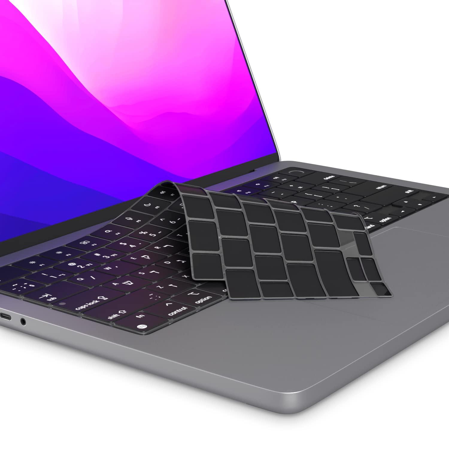 Kuzy Kuzy Hebrew MacBook Pro Keyboard Cover 2025 2024 2023 2022 14 inch 16" M4 M3 M1 M2 MacBook Air Keyboard Cover 13.6 inch 15" Silicone Skin Ultra Thin - US Version, Hebrew Language