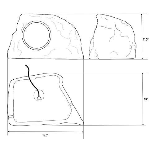 TIC TIC TFS10-SL 8" Professional Outdoor Weather-Resistant Coaxial Rock Speaker (Slate)