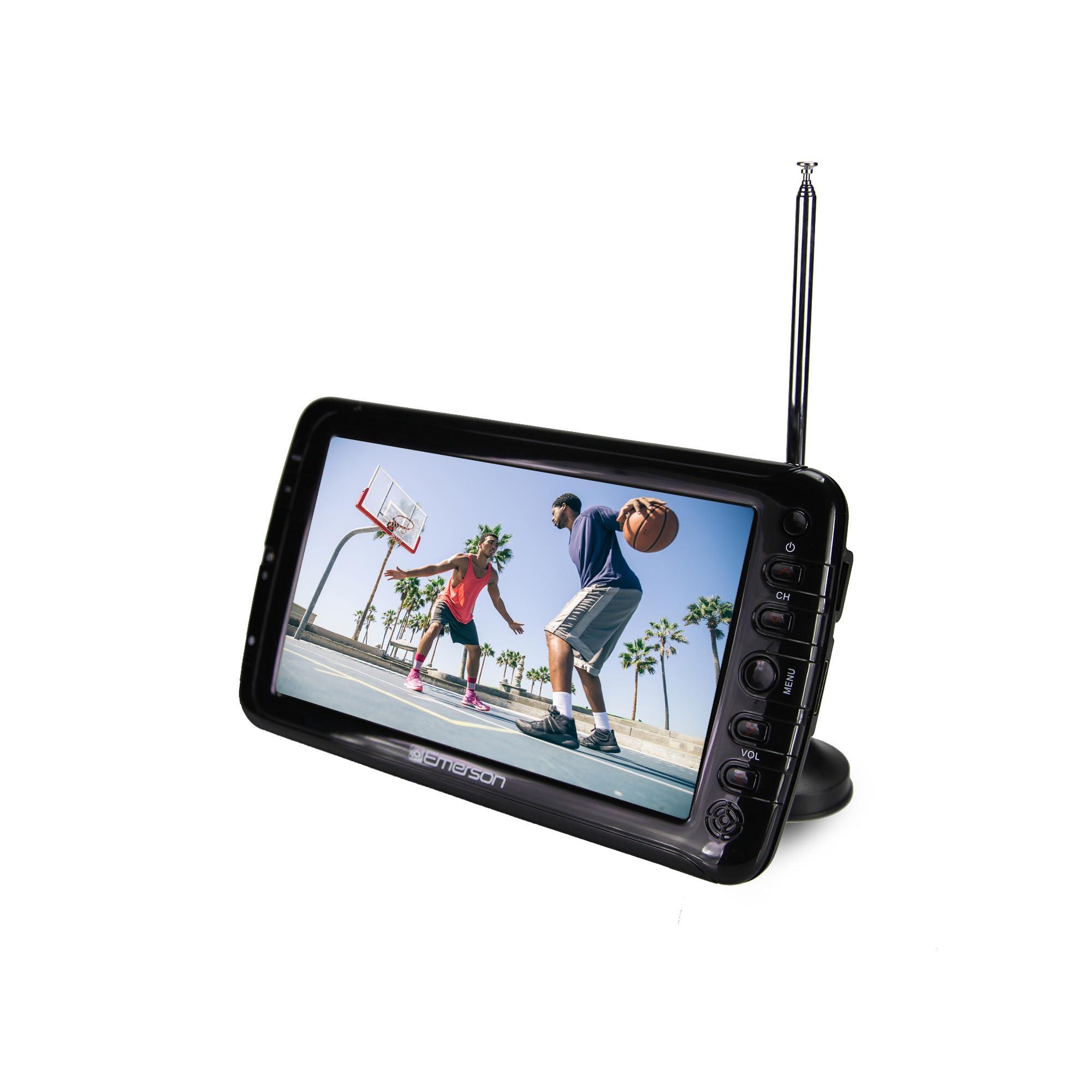 Emerson Emerson ET-7000 7" Portable Handheld Digital TV with Built-in Rechargeable Battery, HD Display, Multimedia Playback, USB/SD Card Support, and AC/DC Adapter | Compact TV for Home or Travel