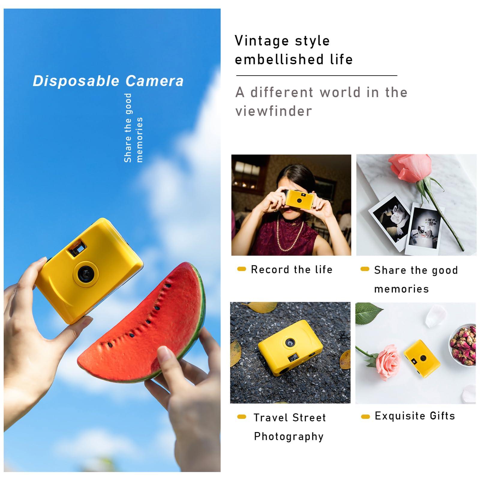 XUxu Reusable Film Camera 35mm Reloadable Waterproof Film Camera, One time Imaging, Waterproof Retro Style, Focus Free, Light Weight, Easy to Use (Without Film, D)